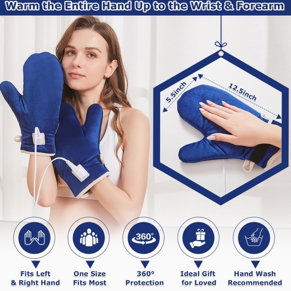 1 Pair Heated Gloves for Hands. Warmth Relief, Hand Heating Gloves - Picture 5 of 17